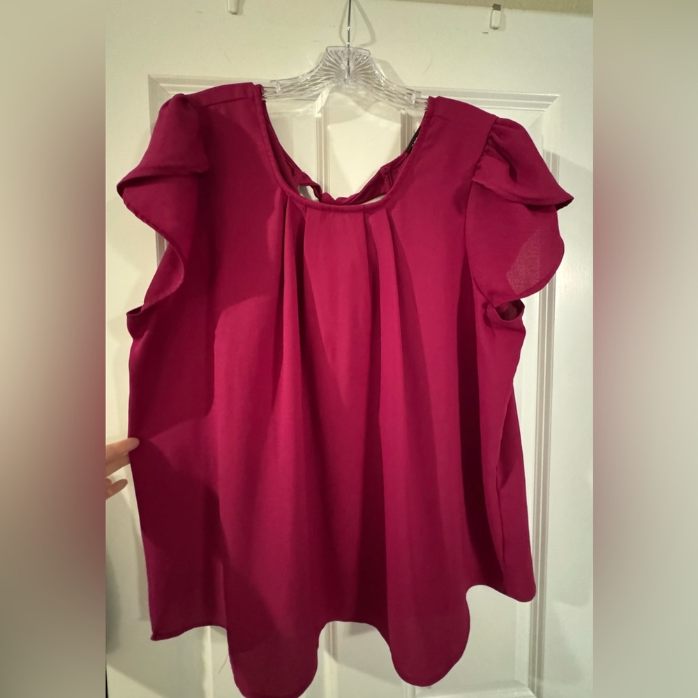 Torrid Fuchsia Ruffle Sleeve Blouse